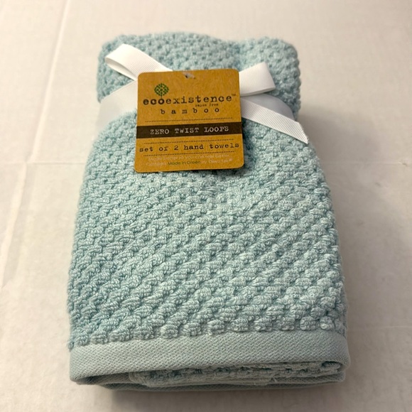 8pc ECOEXISTENCE Bamboo Zero Twist Loops Bath Towel Set - Mystical Blue - Picture 5 of 10